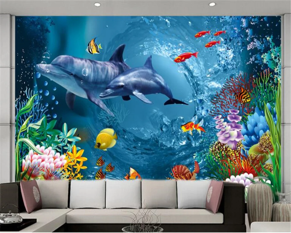 Beibehang пользовательские 3d обои фантазия личность подводный мир 3D стерео ТВ фон