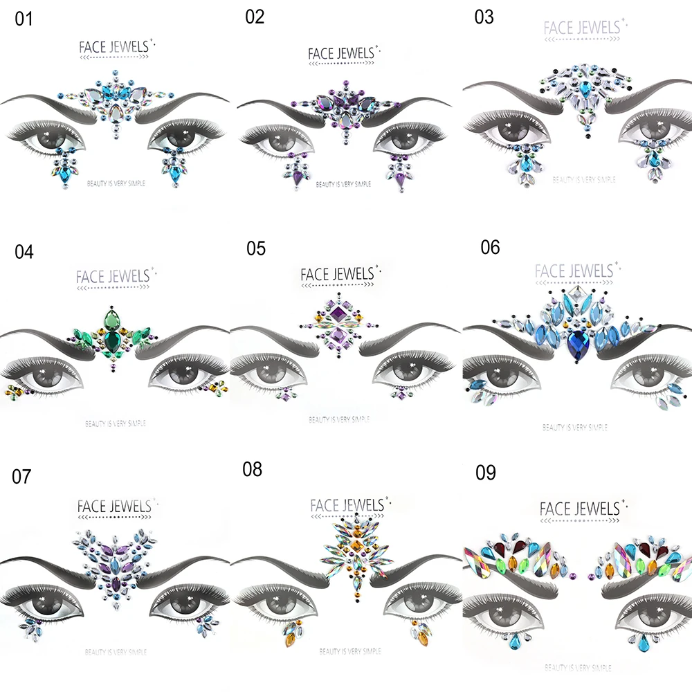 1 ПК акрил полимерная мозаика наклейка Bindi ручной работы Богемия и Племенной Стиль лица и глаз Драгоценности украшение сцены на лоб стикер
