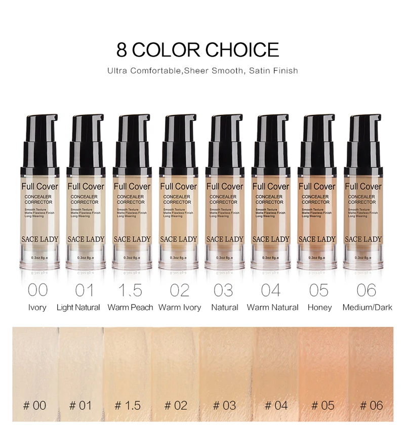 SACE LADY Face Concealer Cream Full Cover Makeup Liquid Facial Corrector Waterproof Base Make Up For Eye Dark Circles