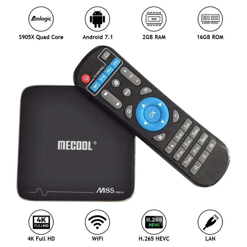 Original XGODY M8S Pro + 4K HD Smart TV Box Android 7.1 Amlogic S905X Quad Core 2+16 Media Player Streamer Set top Receiver | Электроника