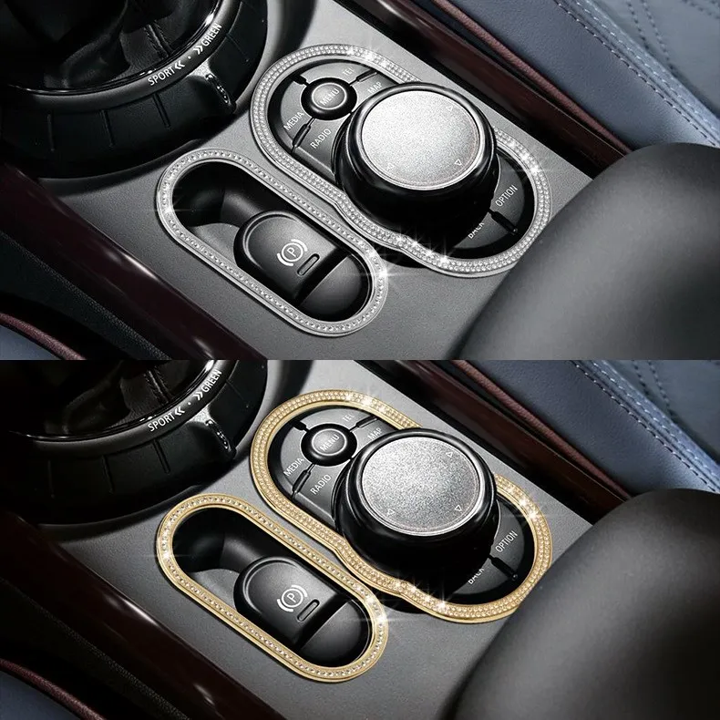 

Car Center Console Control Trim Cover Handbrake Decorative Crystals Sticker for Mini Cooper F54 New Clubman 2015 2016 2017