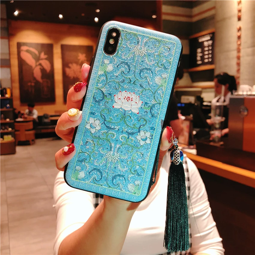 Модный мягкий чехол из ТПУ в китайском народном стиле для Apple iPhone 5 5S 6 6s 7 8 Plus X XR XS Max