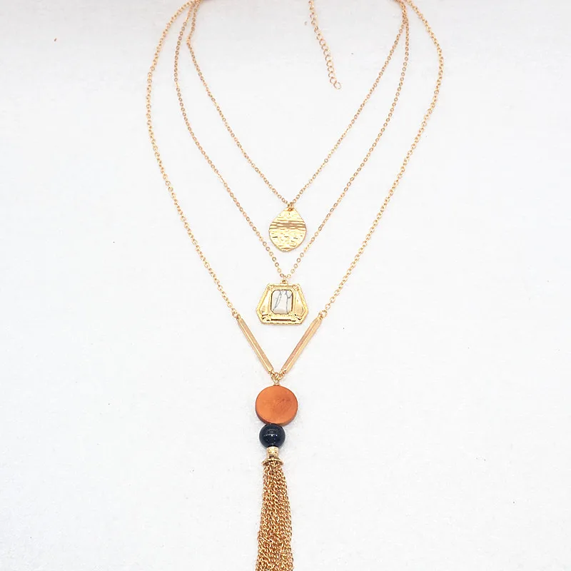 Женское ожерелье с подвеской-кисточкой из синтетического камня | Украшения и