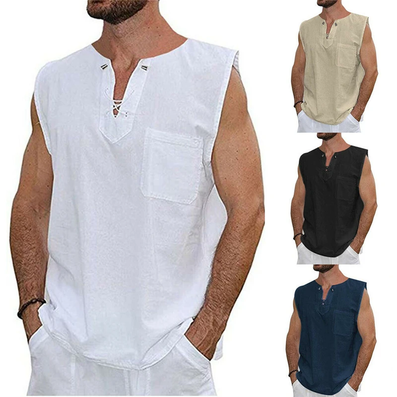 Модная мужская мешковатая футболка Seller Fashion хлопковая льняная рубашки в стиле