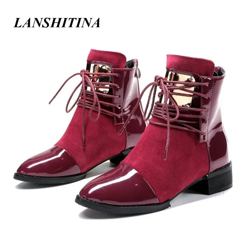 Women Boots Winter Genuine Leather Ankle Lace-up Short Ladies Casual Booties Martin Boot Plus Size 35-43 | Обувь