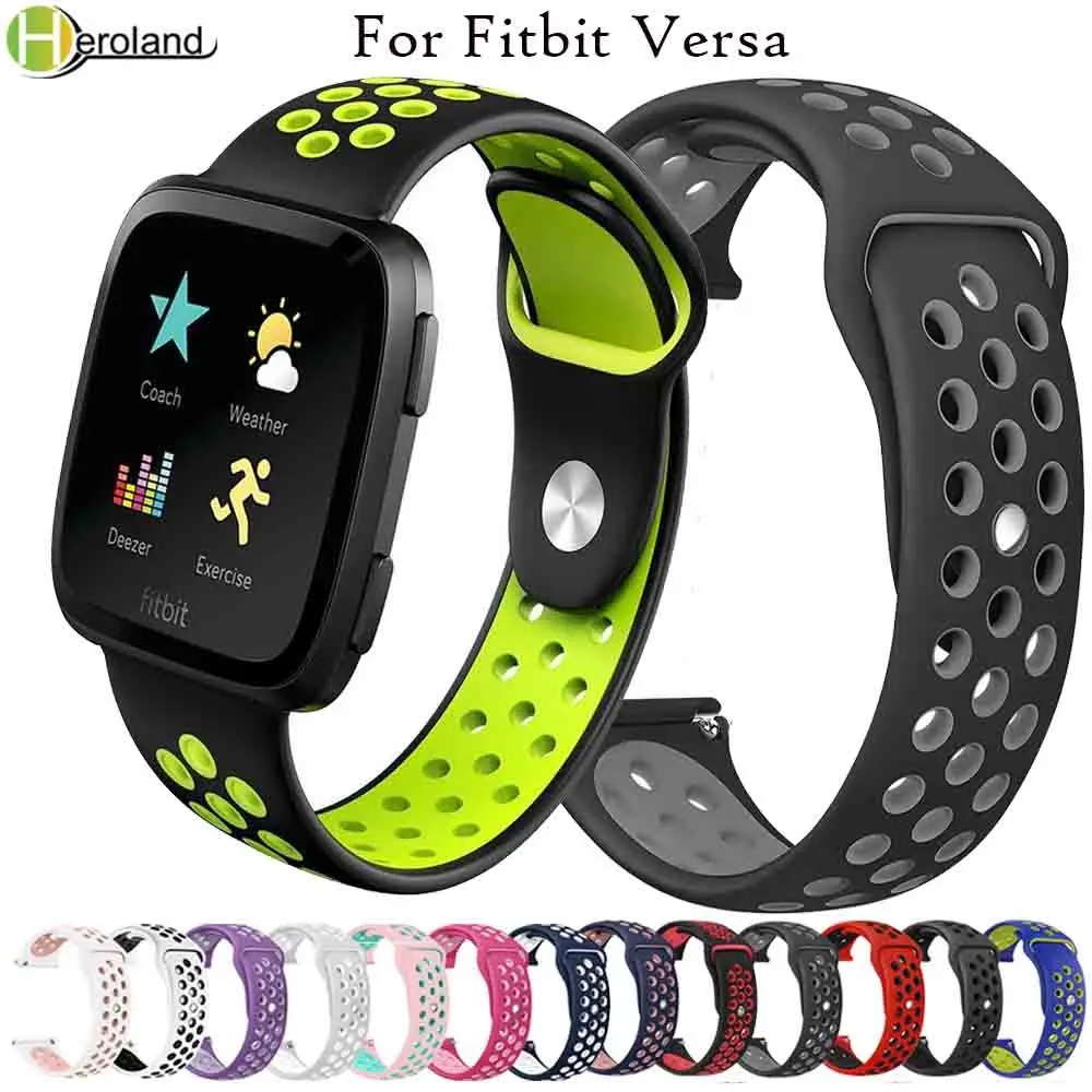 Водонепроницаемый силиконовый ремешок для часов Fitbit Versa регулируемый спортивный