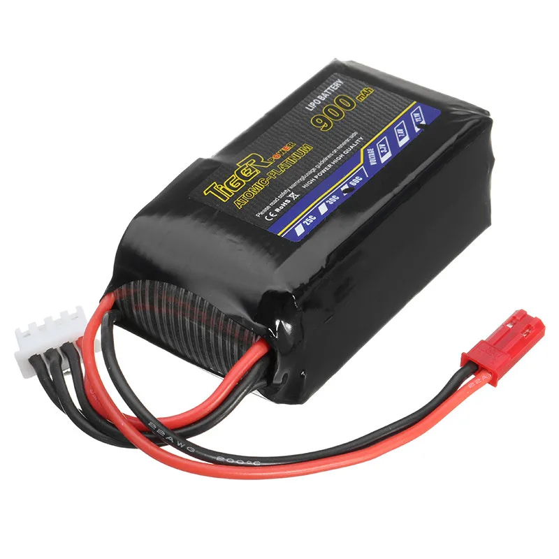 2018 новые Тигр Мощность 11.1 В 900 мАч 60C 3 S Lipo Батарея JST Разъем для RC FPV-системы Racing Drone