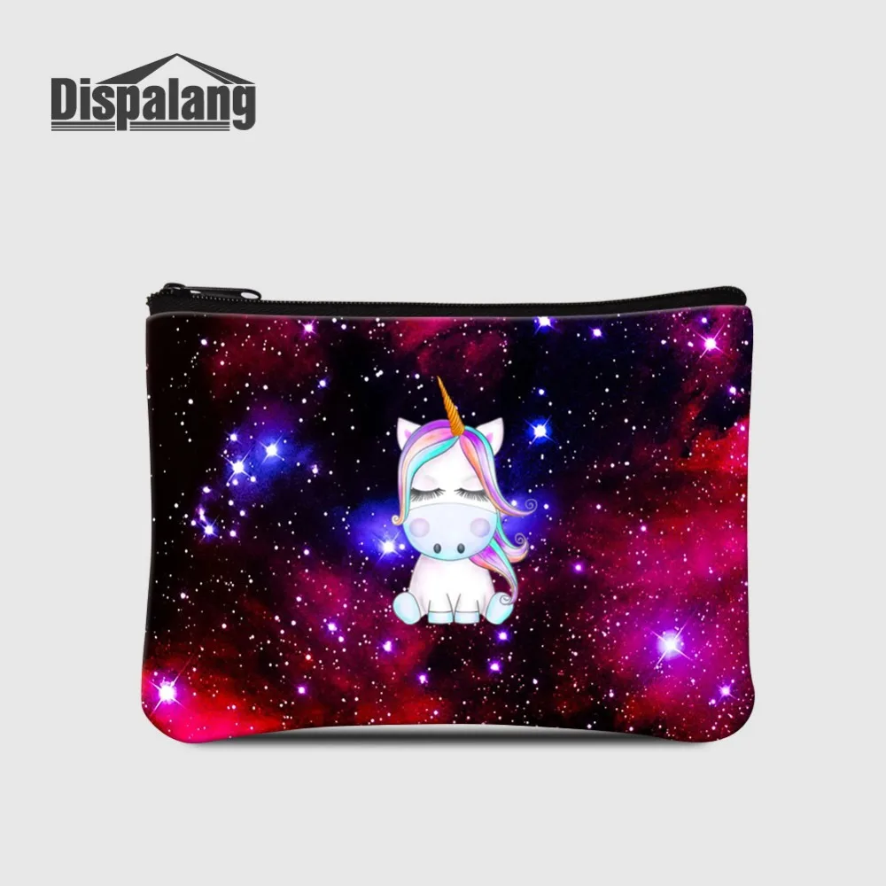 

Dispalang Women's Short Wallet Space Unicorn Coin Purse For Girl Ladies Small Zipper Money Bag For Shopping Female Change Pouch