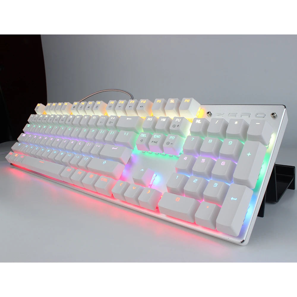 Игровая клавиатура механическая клавиатура 104 87 Keycaps синий переключатель клавиатура с подсветкой компьютерная геймерская Клавиатура для ноутбука DOTA