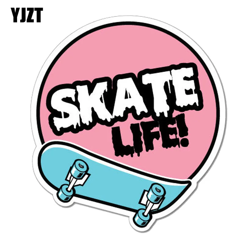 

YJZT 12CM*12.7CM Funny Skate Life Decal Surfboard PVC Motorcycle Car Sticker 11-00334