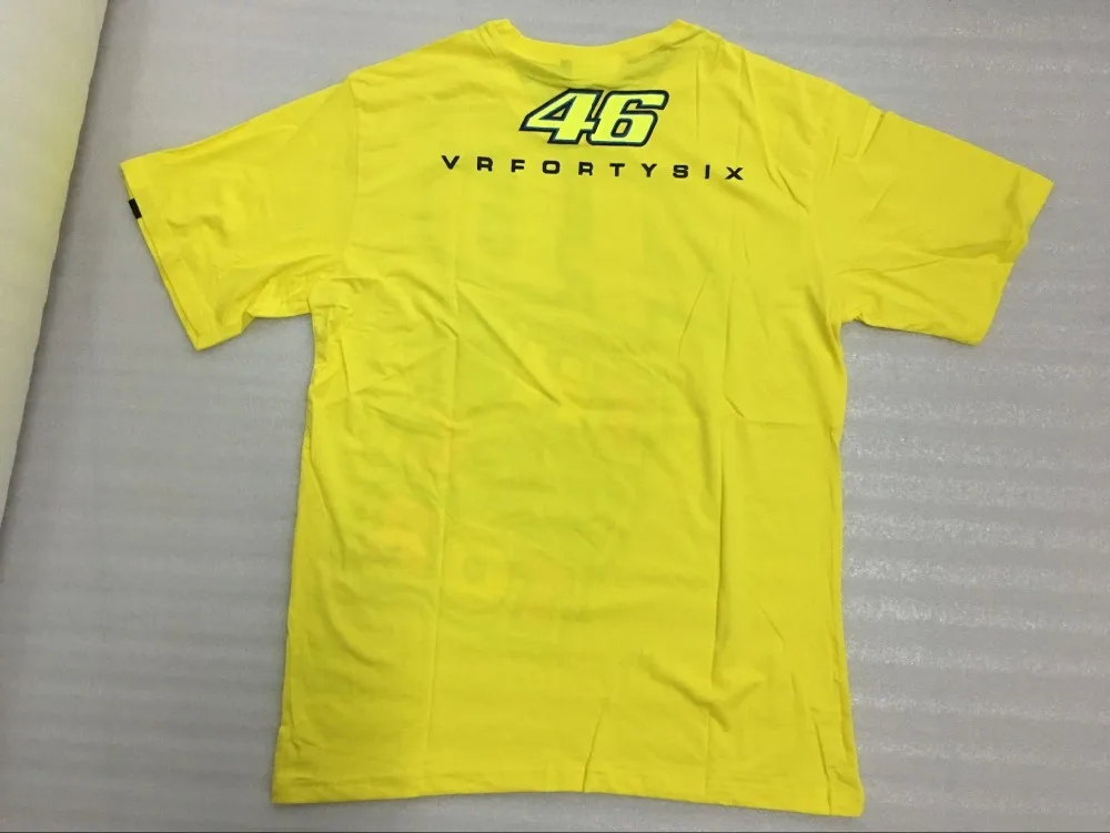 Moto GP луна 46 ВАЛЕНТИНО РОССИ M1 FORTYSIX VR46 Доктор Футболка Гонки Motor Желтый