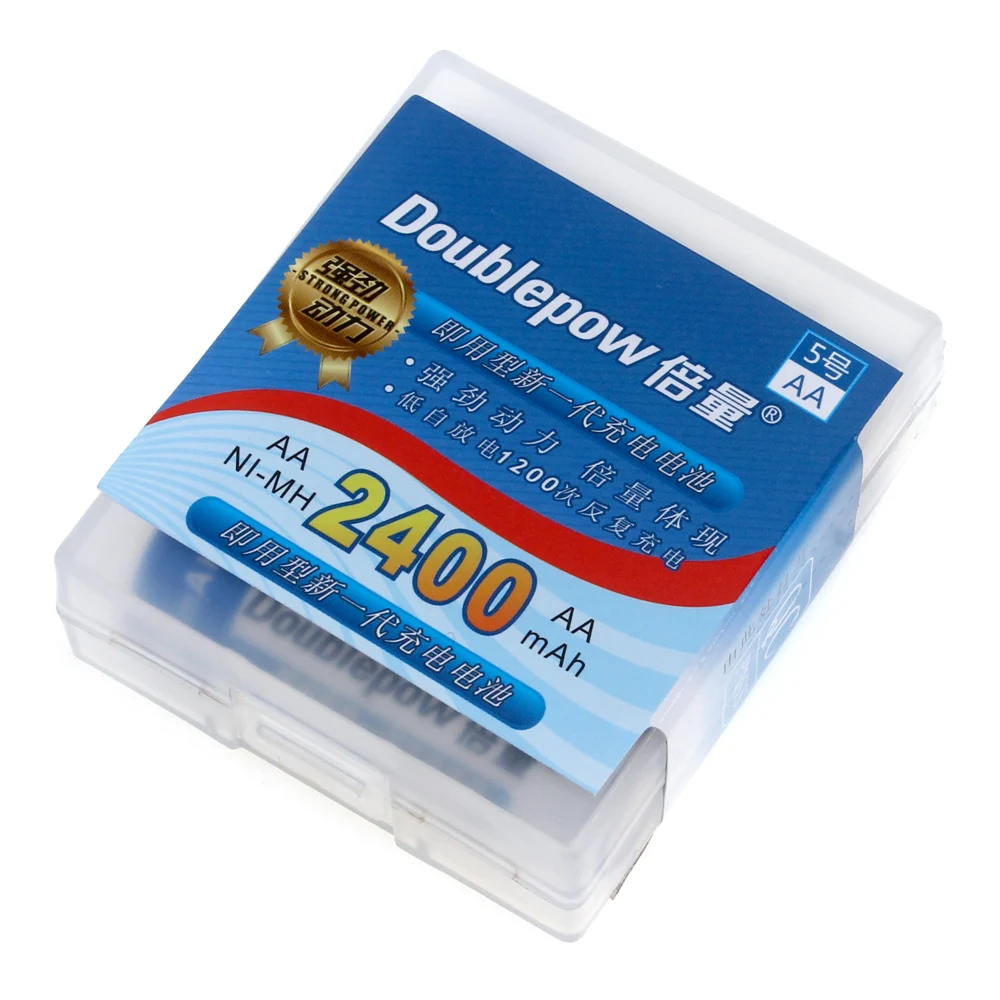 4 шт./лот аккумуляторная батарея Doublepow AA 1 2 V 2400mAh LSD Ni MH NiMH с излучающим отверстием