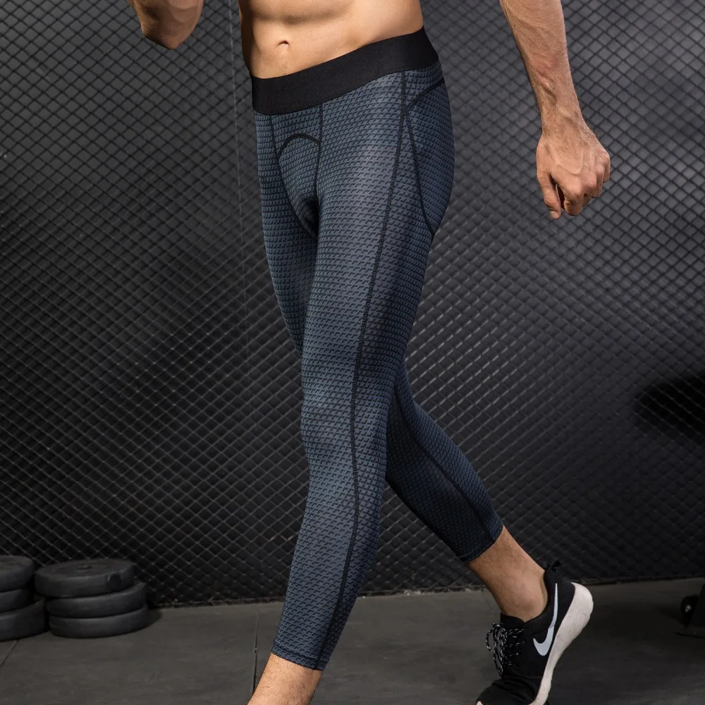 Мужские компрессионные брюки 3/4 Капри Baselayer крутые сухие колготки мульти Рашгард