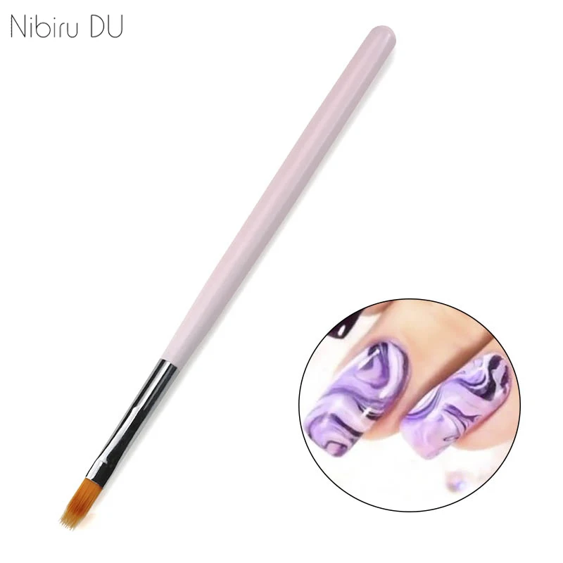 1 Pcs Gradient Nail Brush UV Gel Pen Drawing Painting Brushes Pink Handle Manicure Art Tool | Красота и здоровье