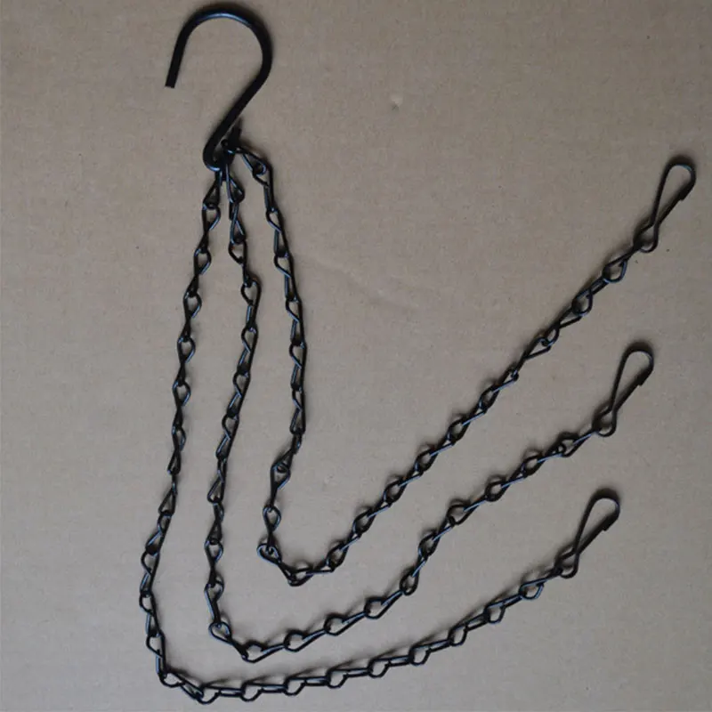 Держатель для корзины с черными цветами и растениями подвесная цепь крючками