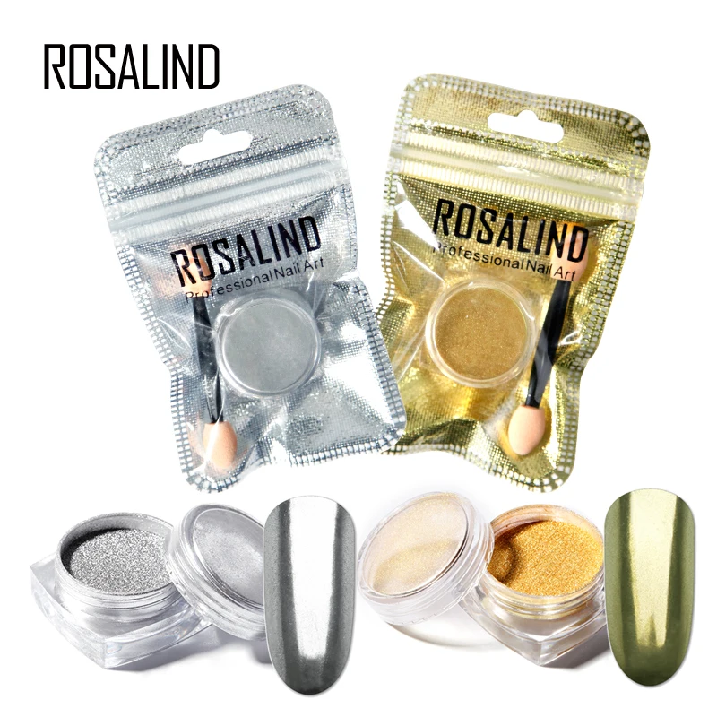 

Rosalind 1PCS Nail Gel Polish Chrome Pigment Decoration Aluminum Flakes Magic Mirror Effect Powders Sequins Nail Glitter