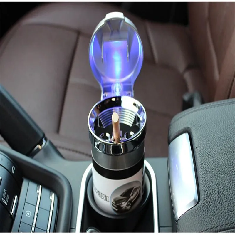Автомобильная пепельница автомобильная мусорная корзина со светодиодной