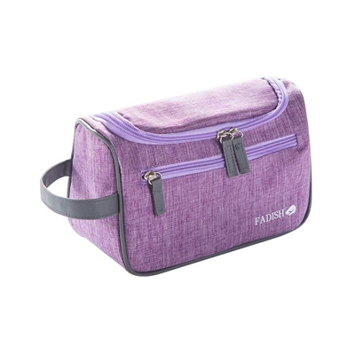 purple SNUGUG портативный водостойкий Мужская туалетная сумка Оксфорд ткань молния косметичка большой висит для женщин Макияж сумки - Цвет: purple