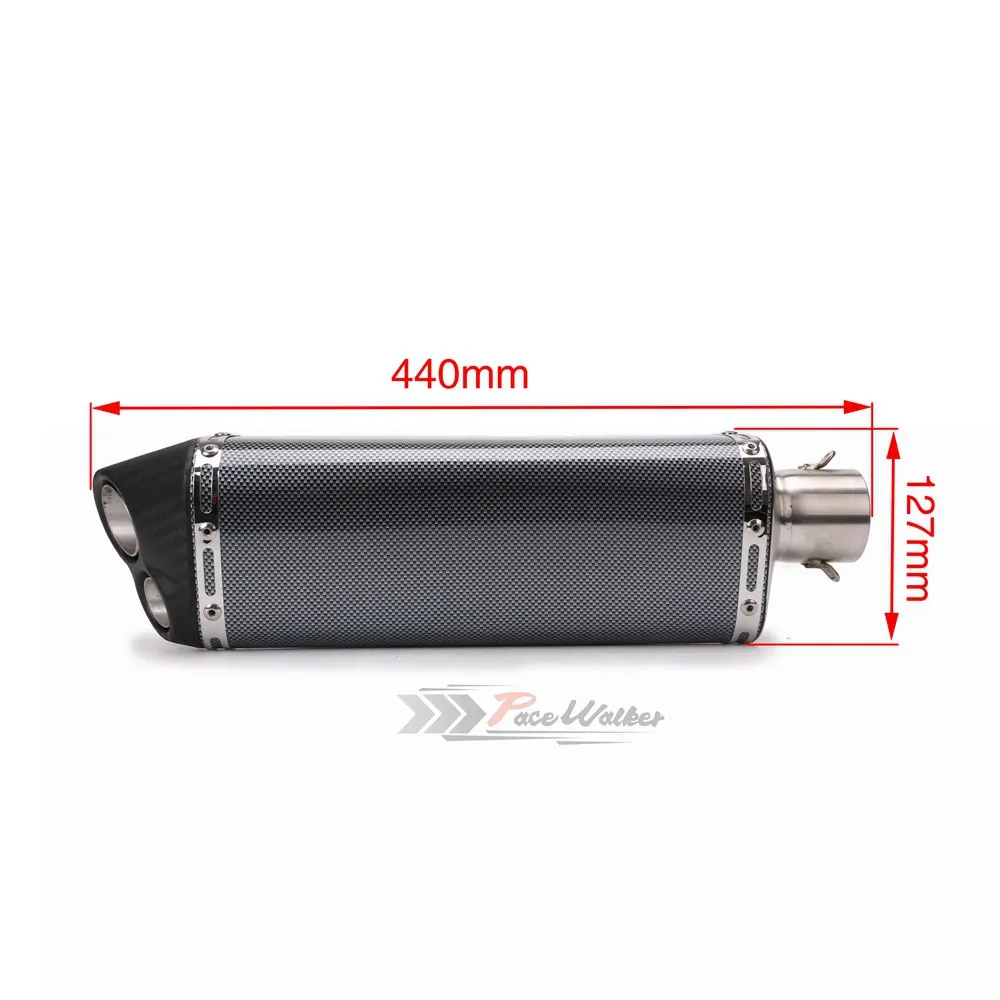 Universal Motorcycle Scooter Modified Double Holes Exhaust Muffler For CBR 125 CB400 CB600 YZF FZ400 Z750 | Автомобили и