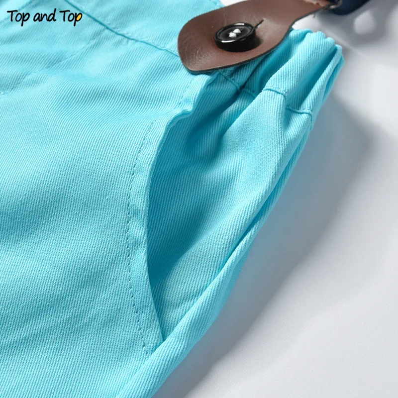 Top and Summer Fashion Infant Baby Boy Short Sleeve Bowtie Shirt Tops+Overalls Gentleman Clothes Outfit Suit Bebe Kids |