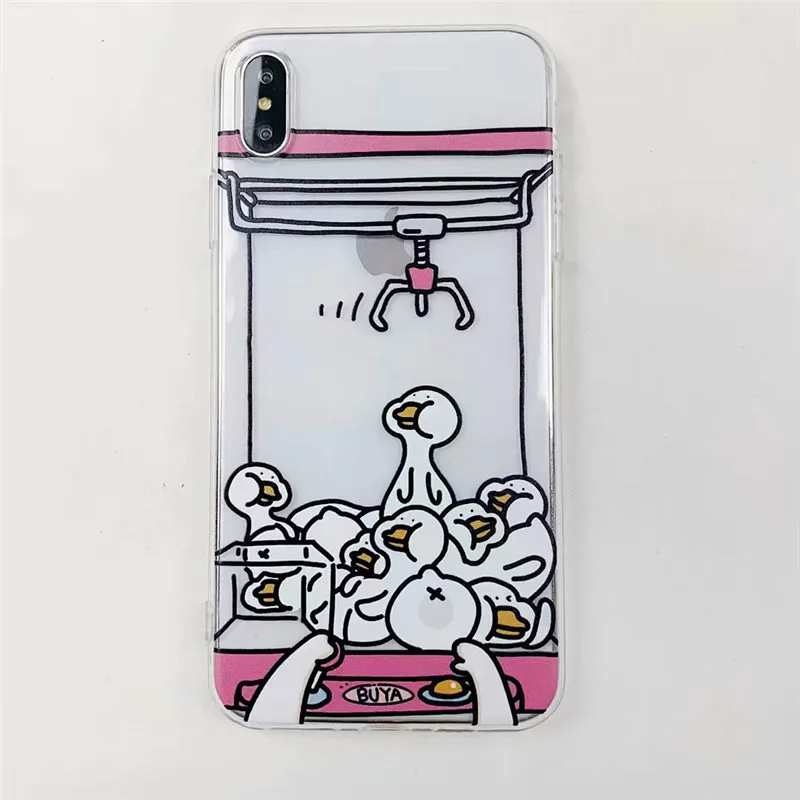Чипсов свинья клип кукла чехол для iPhone X 8 7 Plus Модные прозрачные мягкий 6s XR XS MAX SZ203 |