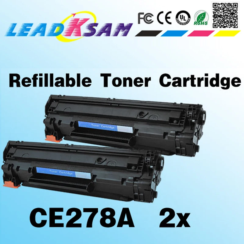 2 шт. 278A тонер caritridge многоразового использования для CE278A 78A laserjet pro P1560 1566 1600 1606DN