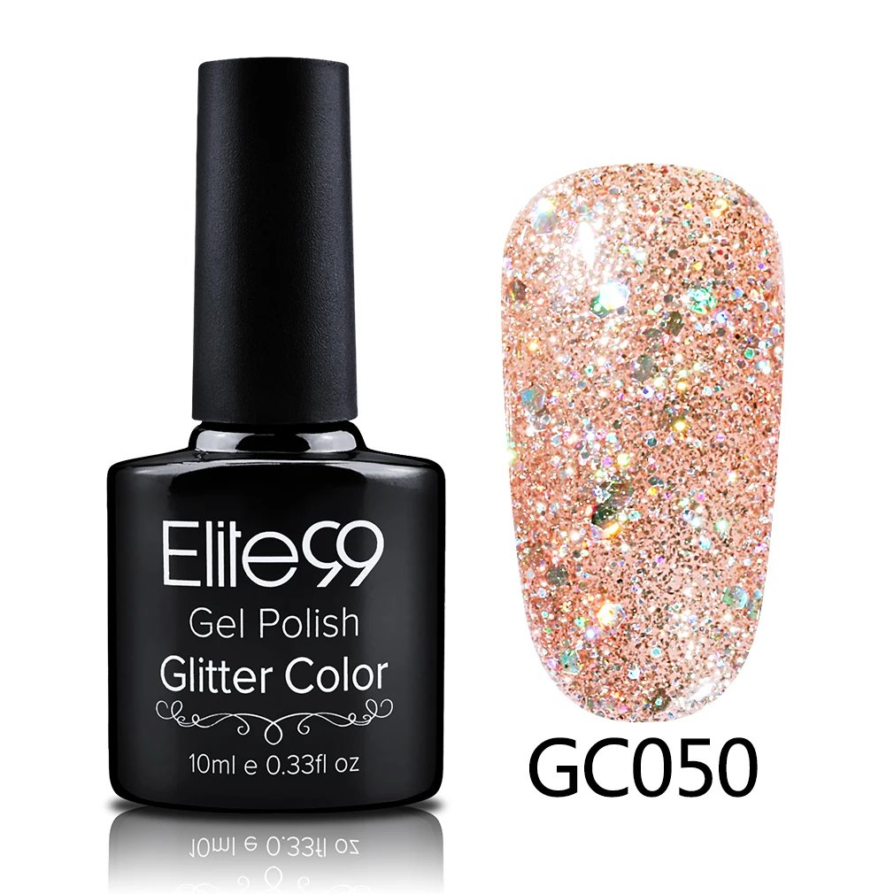 S-GC050 Elite99 10 мл Soak Off блёстки Блеск УФ гель лак Diamond для ногтей гель для ногтей с блестками красота направление Atr - Цвет: S-GC050