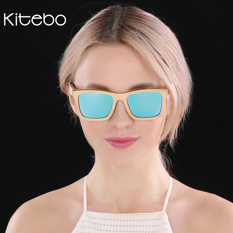 KITEBO поляризованные старинные деревянные очки мужчины бамбуковые солнцезащитные