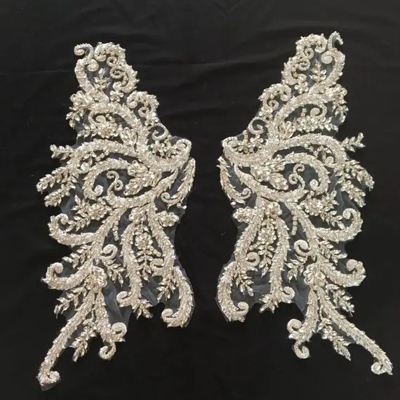 Rhinestone Bodice Applique, Crystal Bodice Applique For Wedding Dress, Bridal Supplies
