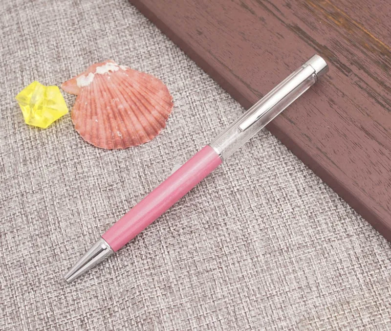 1 Pink Металлический Серебряный зажим без меди без масла с пустой бочонок золотой шар из фольги точка ручка для письма школы офиса - Цвет: 1 Pink