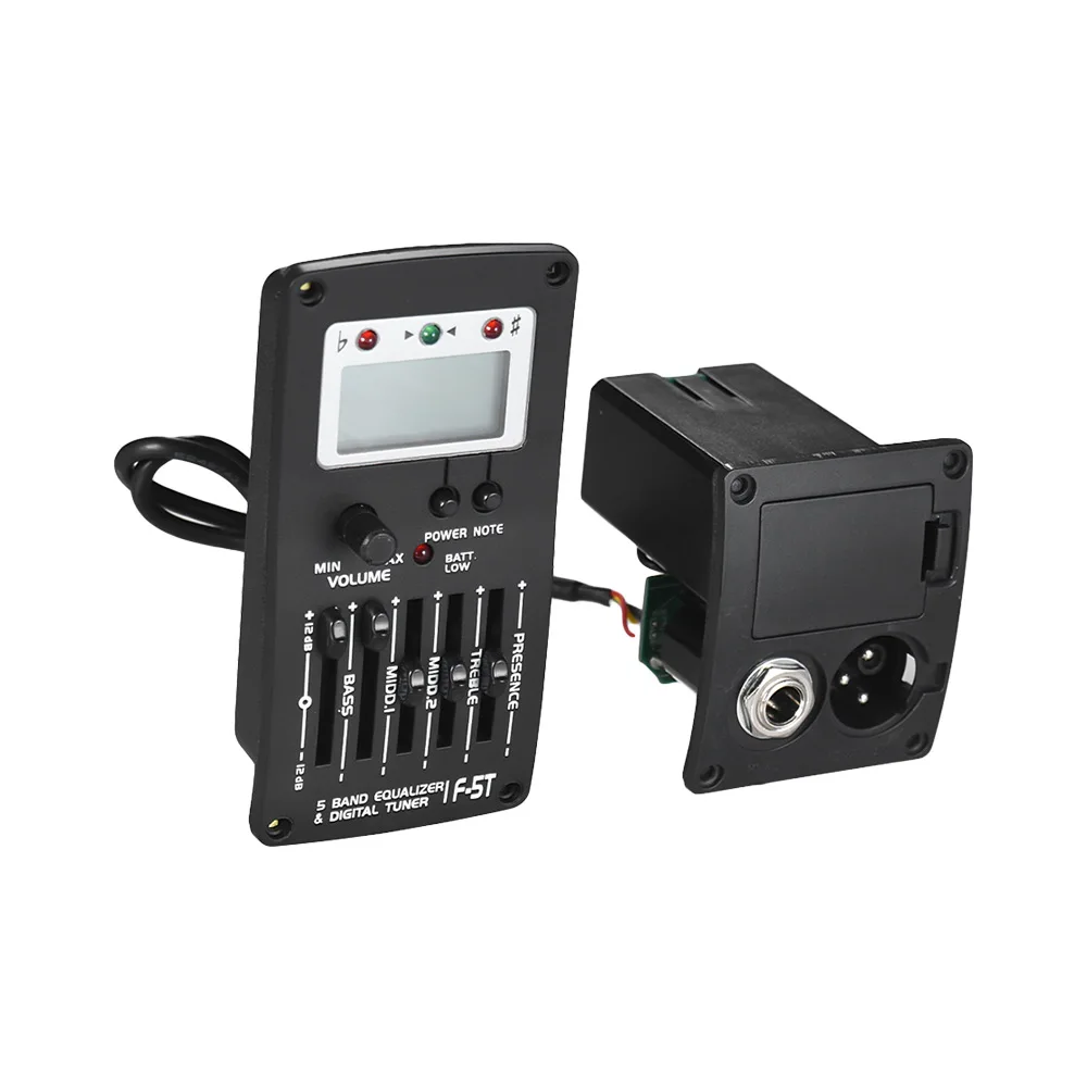 5 Band EQ Pre-Amp Equalizer Pickup Acoustic Guitar Preamplifier Piezo with LCD Tuner and Volume Control | Спорт и развлечения