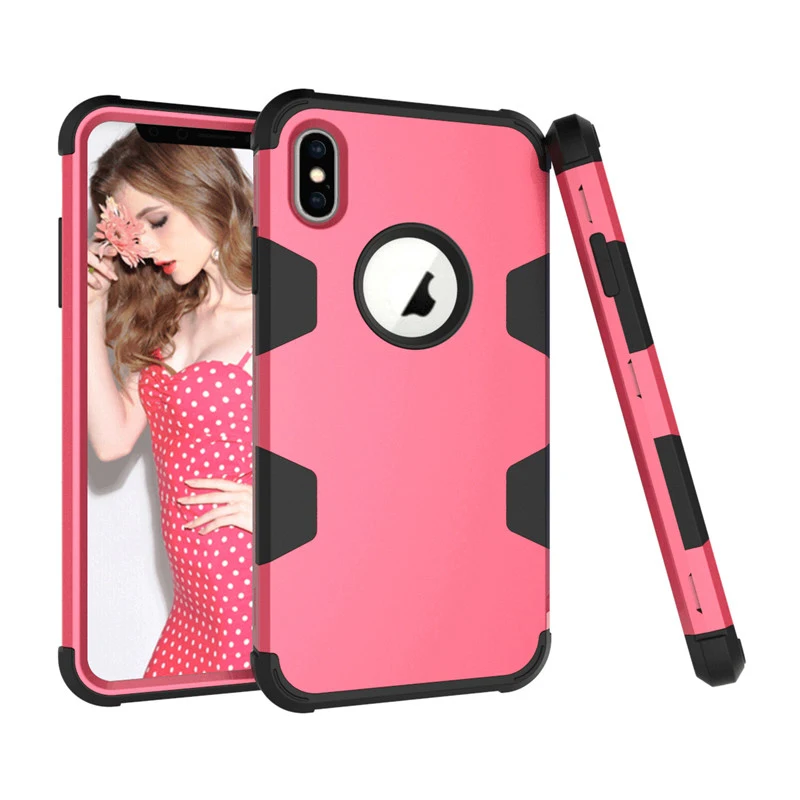 For iPhone 6 7 8 Plus X XR XS MAX Case Fashion Glitter Shockproof Hybrid Armor Cover Silicone TPU Mobile Phone Protective Shell | Мобильные