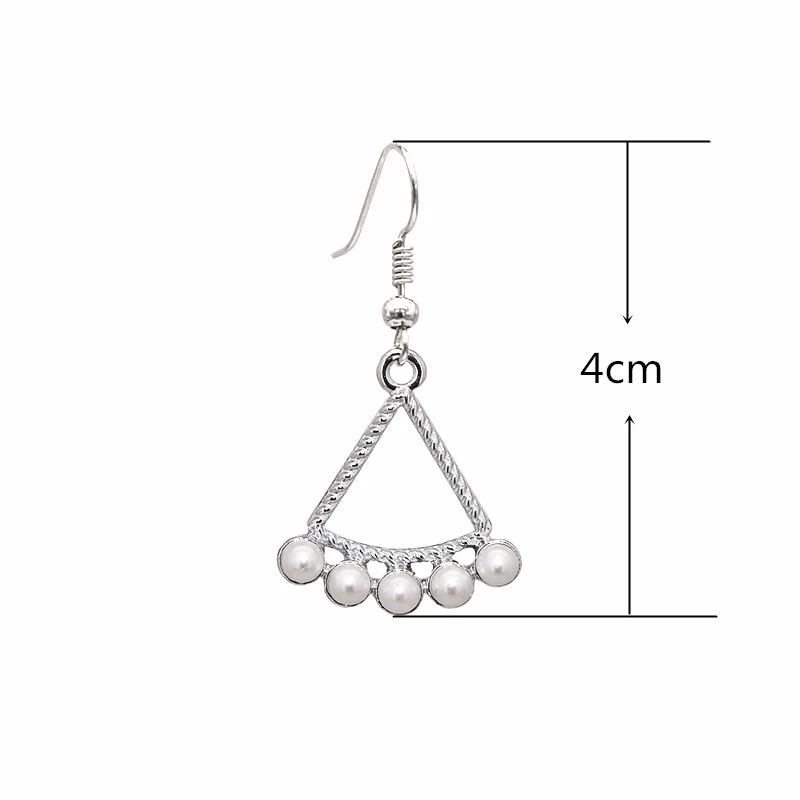 2019 Hot Sale Exquisite Small Hollow Geometric Triangle Sector Statement Pearl Drop Earrings for Women Jewelry Brincos Oorbellen | Украшения