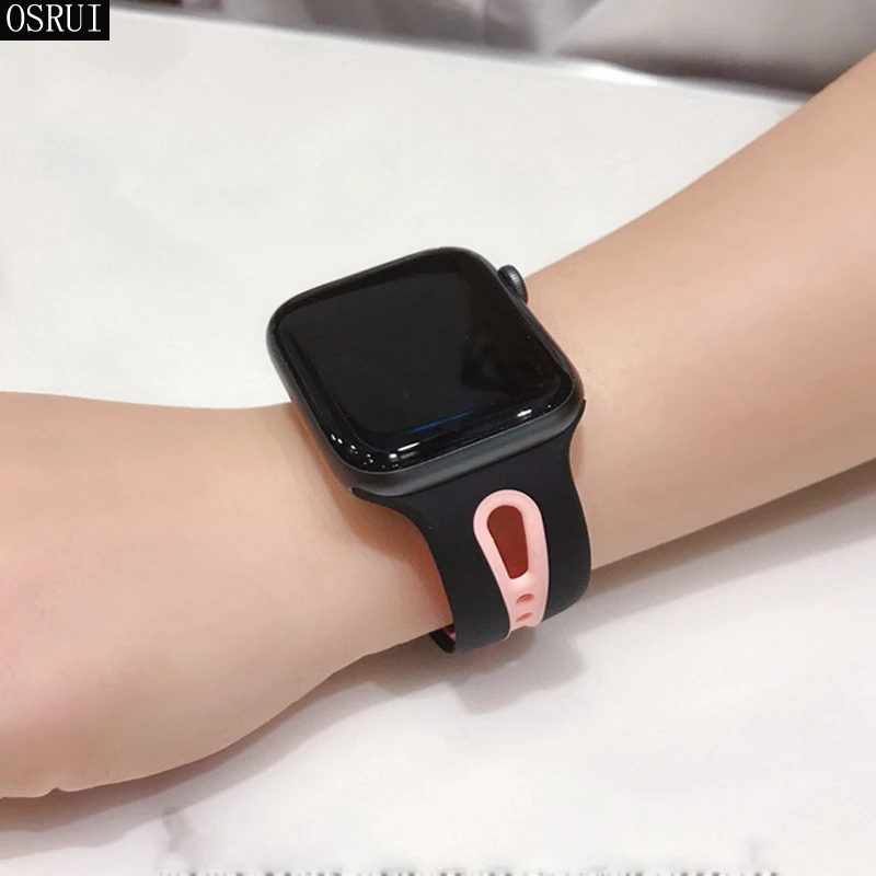 Ремешок для apple watch band 42 мм 38 мм 4 44 мм 40 мм correa iwatch 4 3 2 спортивный силиконовый браслет pulseira apple watch аксессуары