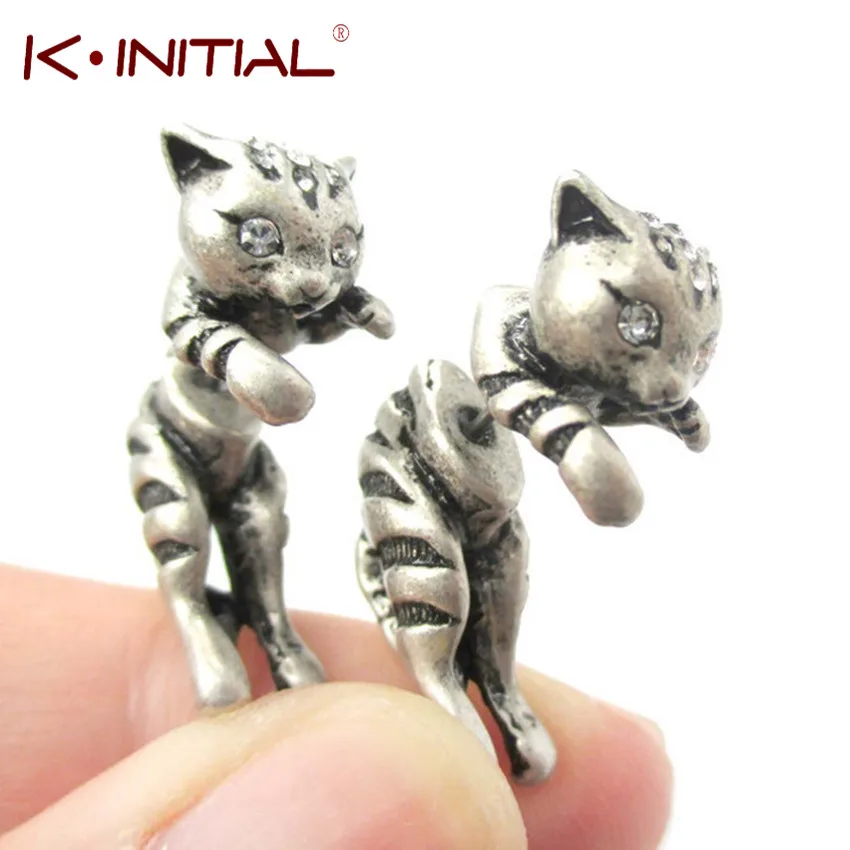 Новые 3d очаровательные серьги Kinitial в виде котенка милые реалистичные животных