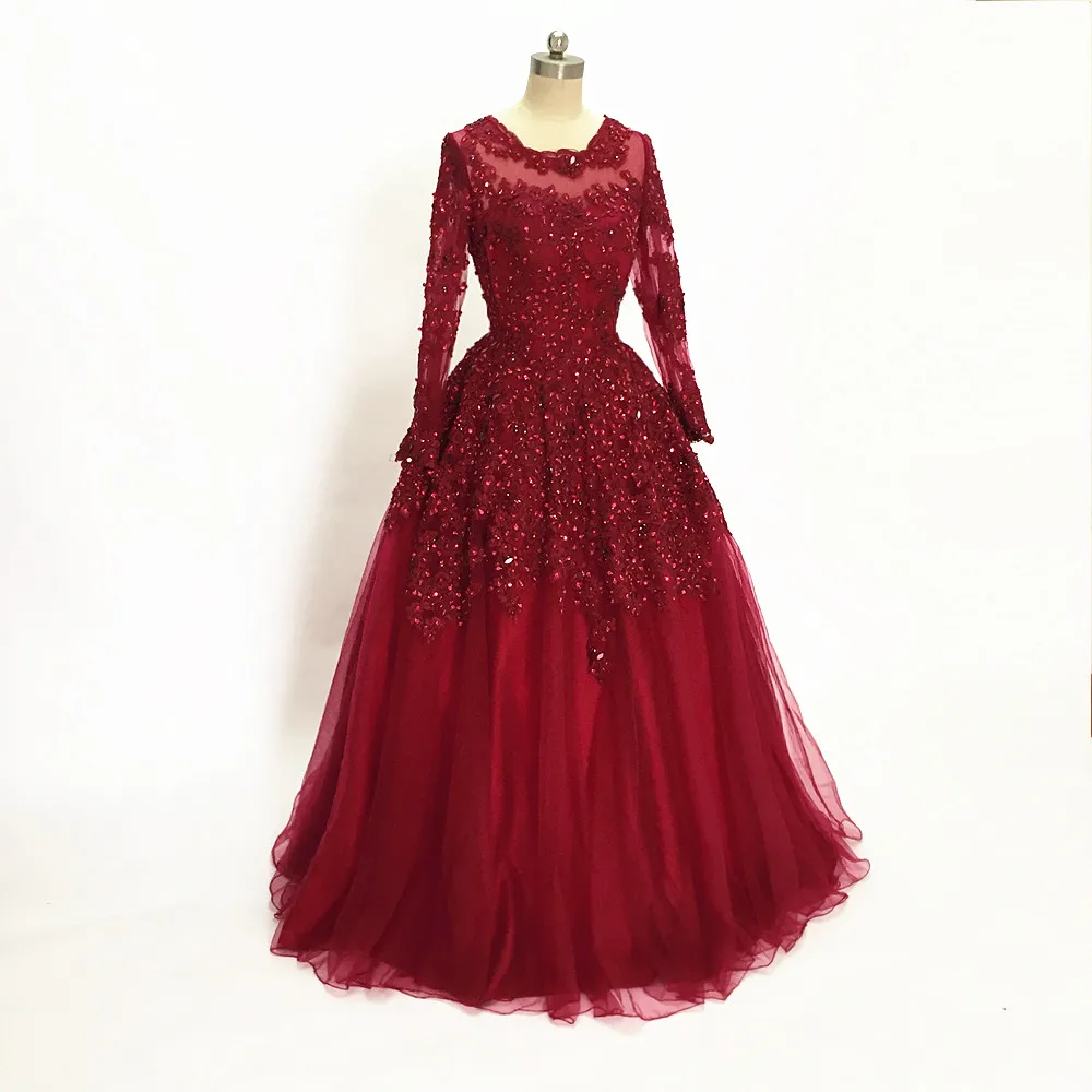 Платье для выпускного вечера с арабскими бусинами и кружевной аппликацией 2020