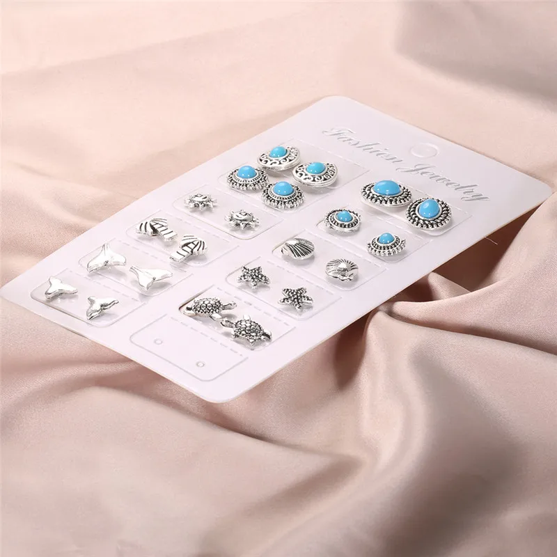 Женский винтажный комплект украшений TTLIFE серьги с подвеской в виде серебряной