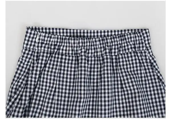 Женская летняя мини юбка модная популярная Милая в черно белую клетку стиле