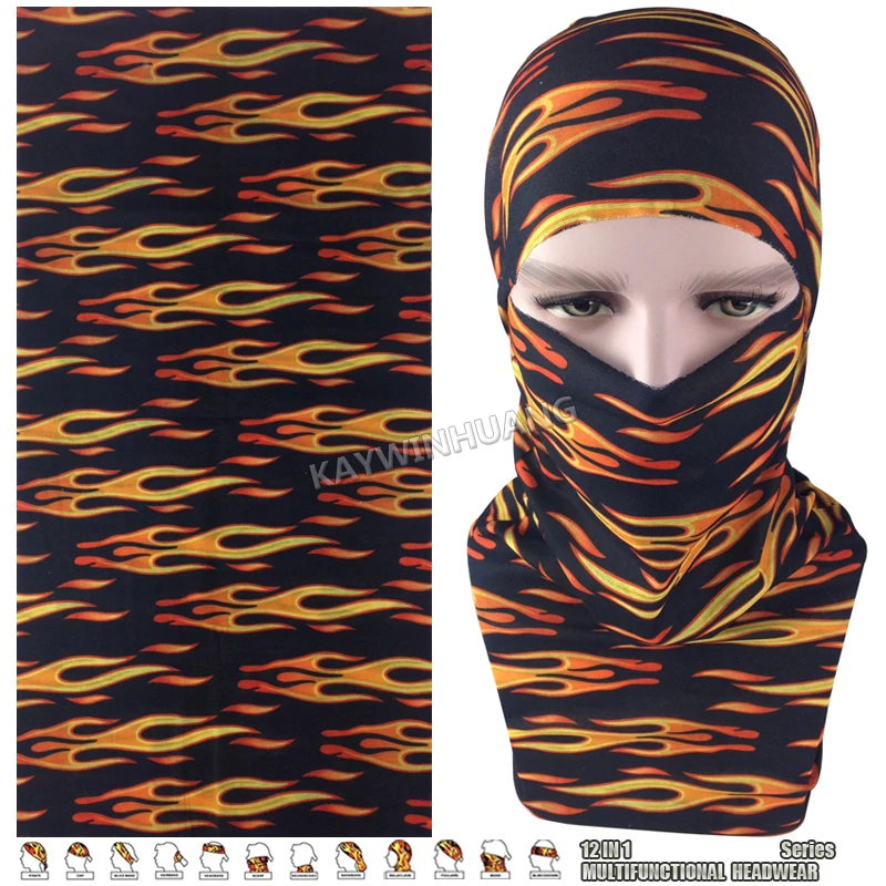 

EXPRESS SHIPPING 100pcs/lot (Mix Model OK) Classical Flames Microfiber Multifunctional Seamless Tube Headwear For Cycling Sports