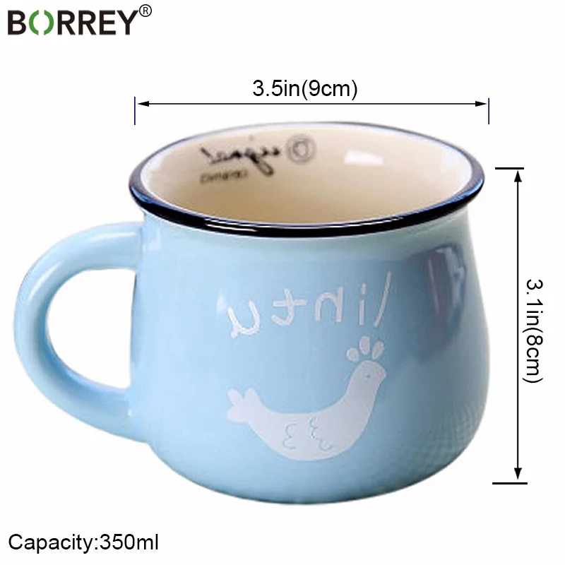 BORREY Cute Ceramic Coffee Mug Creative Small Milk Cups And Mugs Chinese Pottery Colorful Tea Cup Drinkware | Дом и сад