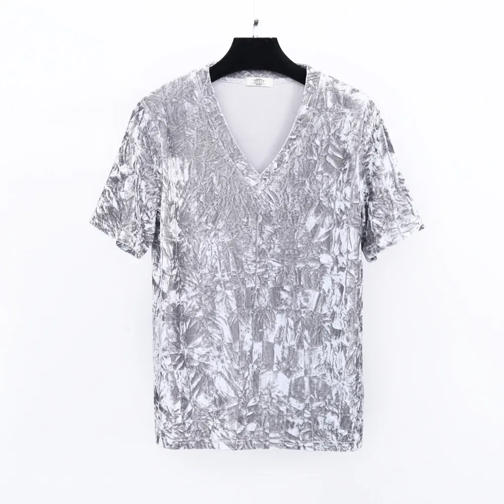 Женская бархатная футболка с коротким рукавом Новая мода xxxxl размера плюс|t-shirt