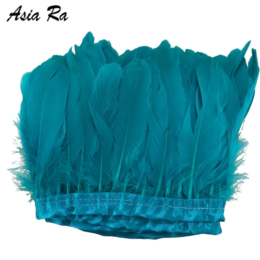 Оптовая продажа 10 м/лот окрашенное бирюзовое синее гусиное перо отделка реальное