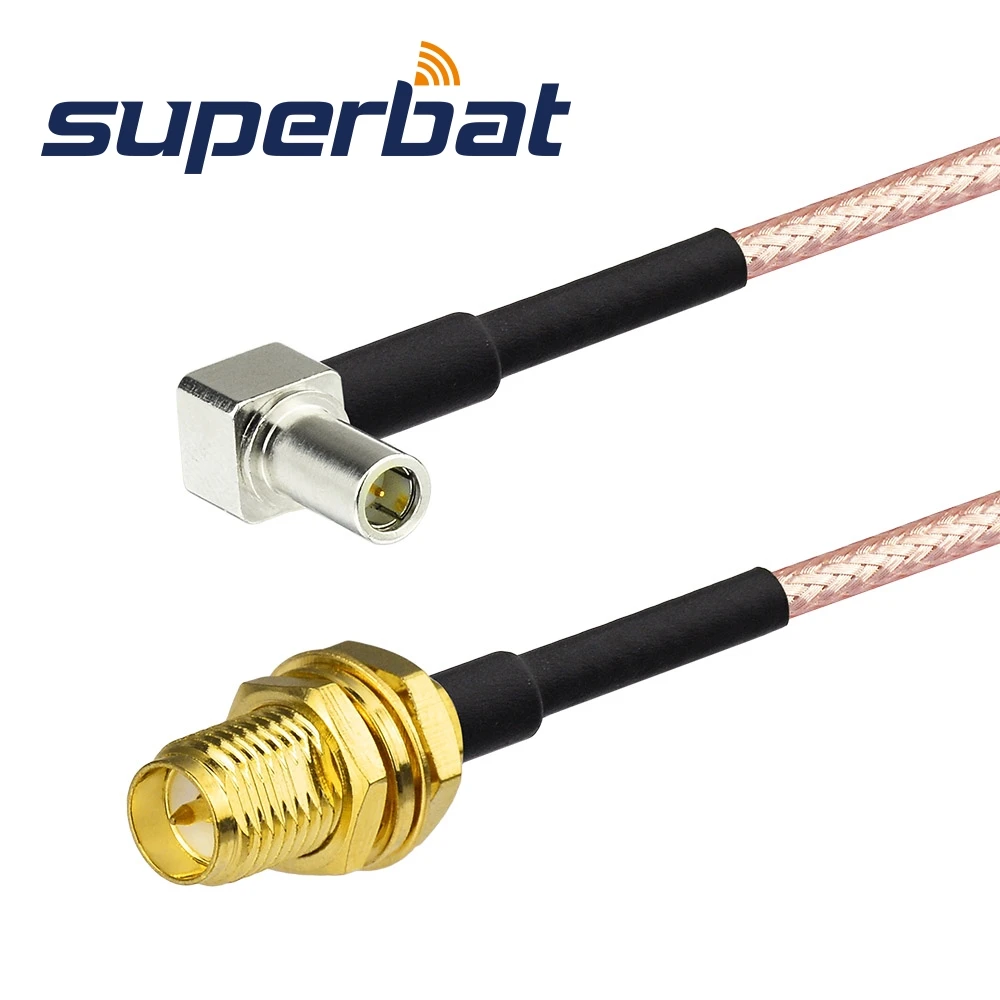 

Superbat RP-SMA Female to MS-147 Male Right Angle Pigtail Cable RG316 15cm for 3G USB Wireless