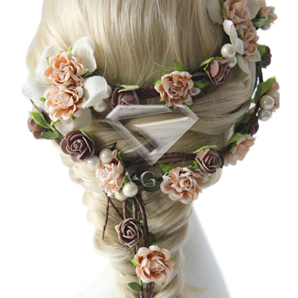 1 шт. Женская Бохо цветная цветочная ткань Корона головная повязка круглая