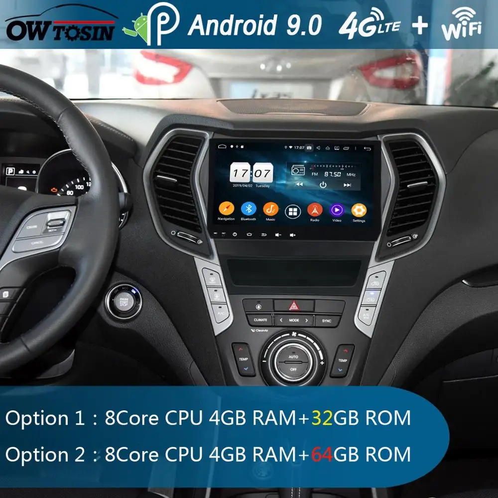 9 &quotIPS Octa Core 4G + 64G Android 0 автомобильный DVD-радиоприемник GPS Navi для Hyundai Santa fe IX45 2013 2014