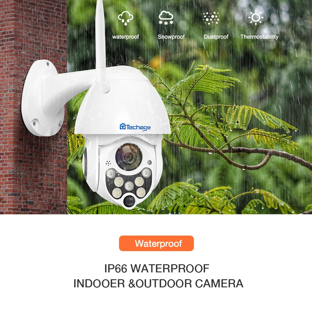 Techage 1080P Беспроводная PTZ IP камера скоростная Купольная Wi Fi видеонаблюдения 2