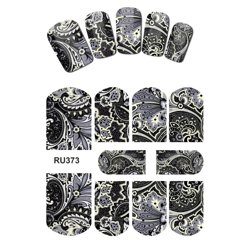 

UPRETTEGO NAIL ART BEAUTY WATER DECAL SLIDER NAIL STICKER TROPICAL WINTER BLOSSOM WHITE LILY TURTLE BAMBOO RU373-378