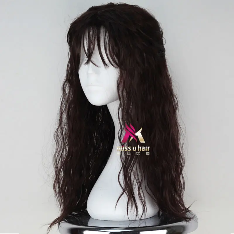 Парик для косплея Miss U Hair мужской синтетический длинный вьющийся с темно