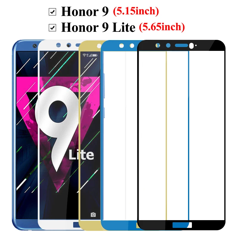Полное покрытие Защитное стекло для huawei honor 9 lite защита экрана light lite9 huaweii honer tremp