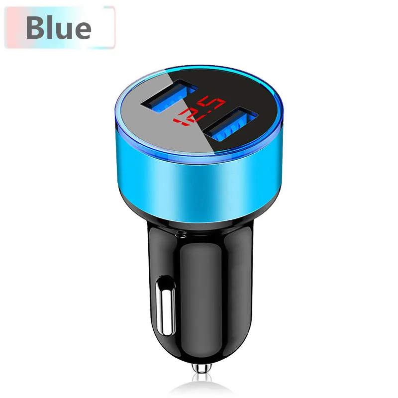 Crouch, 5 В, 3 А, двойное usb Автомобильное зарядное устройство для Xiaomi, iPhone, samsung, Oneplus, планшета, gps, QC 3,0, автомобильное зарядное устройство для телефона, быстрая зарядка и светодиодный дисплей - Тип штекера: Blue